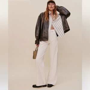 Cary High Rise Slouchy Wide Leg Jeans Fior di Latte size 25